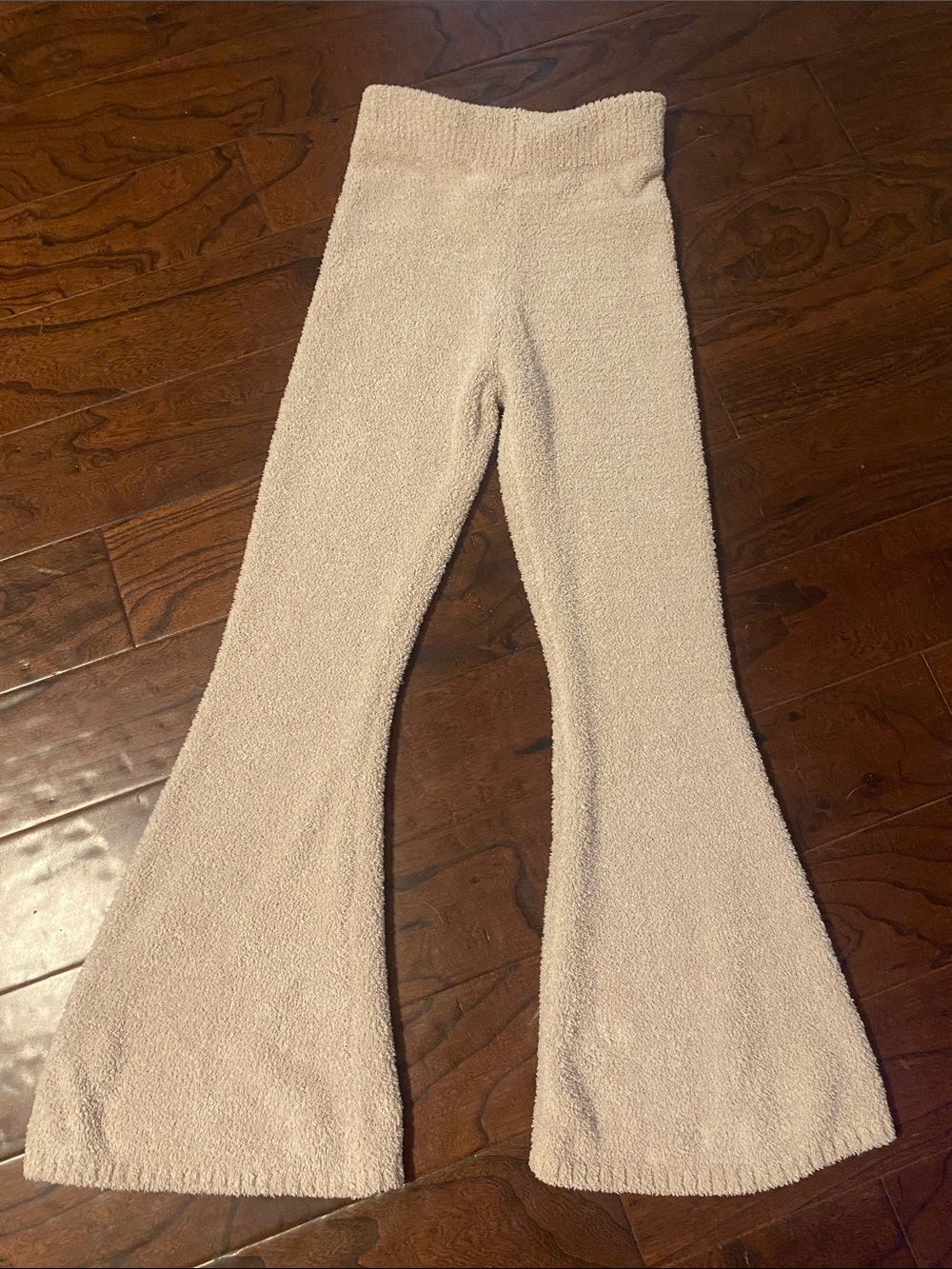 Forever 21 Cream Knit Flare Sweatpants.